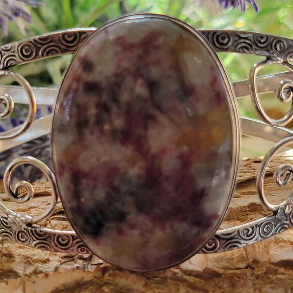 Earthen Whisper Brown Agate Cuff Bracelet Rustic Sterling Silver Cuff Bangles - Picture 1 of 9